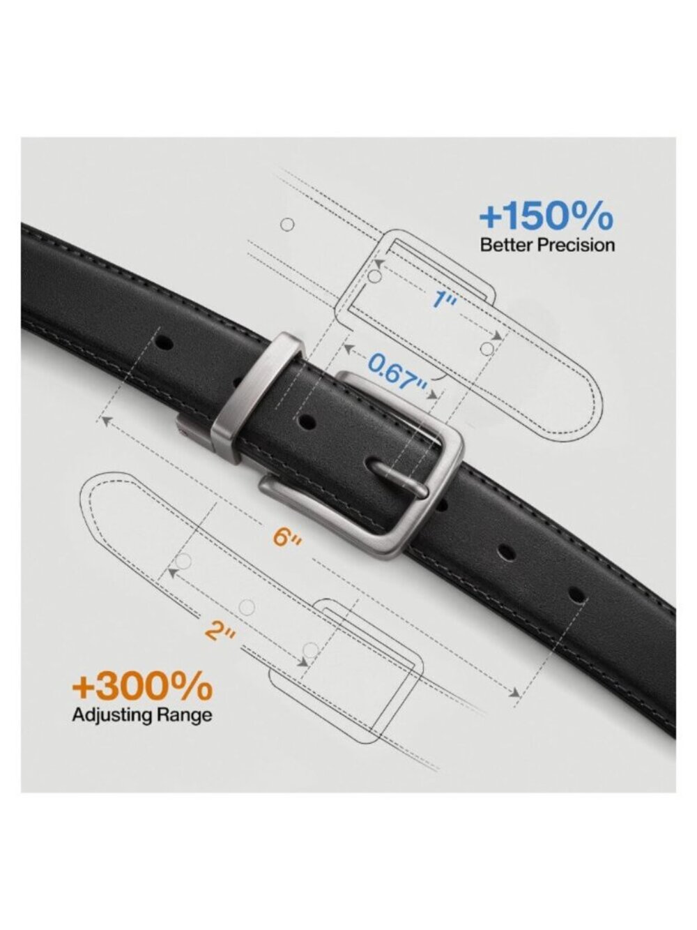 Men's Reversible Leather Belt Trimmable 1.25" Gift Boxed
